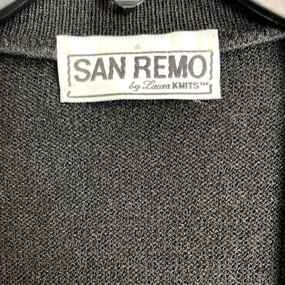 San Remo by Laura knits black short Sleeve vintage cardigan - Picture 3 of 7